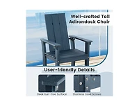 Slickblue Outdoor Adirondack Bar Height Chair with Ergonomic Back