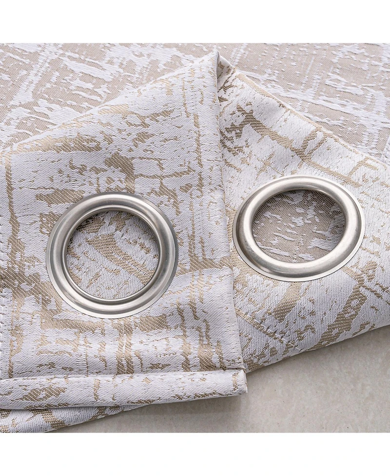 Rt Designers Collection 100% Polyester 140 Gsm Luca Jacquard Grommet Curtain Panel 54" x 84