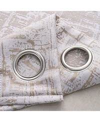 Rt Designers Collection 100% Polyester 140 Gsm Luca Jacquard Grommet Curtain Panel 54" x 84