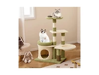 Aostirmotor 38" Multi-Level Kitten Tower with Cozy Condo & Bed, Aesthetic Indoor Cat Furniture