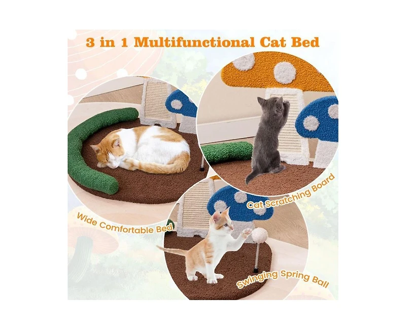 Aostirmotor Cat Scratching Tree, Indoor Activity Tower with Perch for Climbing & Exercis