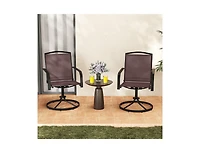 Slickblue Patio Swivel Chair Set of 2 with High Back and Ventilated Seat