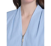 Vince Camuto Women's Striped V-Neck Midi Dress