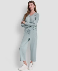 Dkny Sport Women's Metallic Bubble Logo Crop Pants
