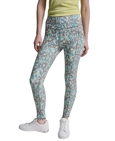 Dkny Women's Printed High-Wasit Fitness Tights