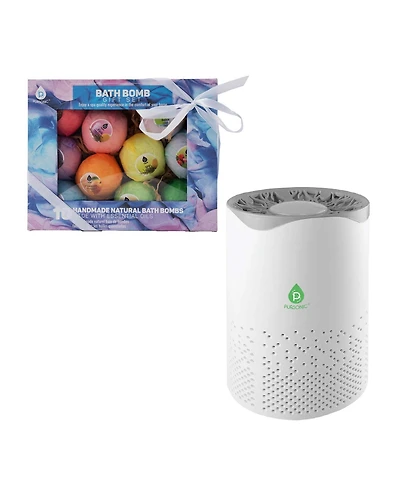 Pursonic Clean Air & Relaxation Bundle – Includes Usb Powered True Hepa Air Purifier + 10 Handmade Bath Bombs