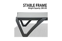 Clihome Patio Chaise Lounge Outdoor Aluminum Polypropylene Chair Set of 2,Woven Stackable Gray Aluminum Frame Stationary Chaise Lounge Chair with Gray