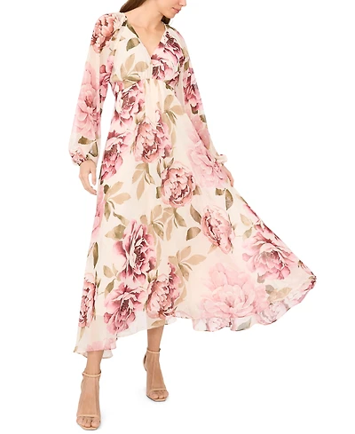 Msk Women's V-Neck Maxi Dress