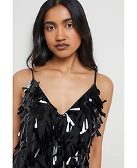 Warehouse Women's Premium Teardrop Embellished Midi Dress