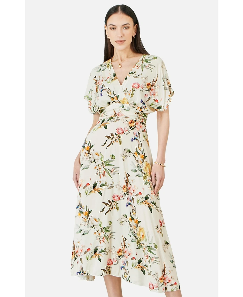 Yumi Women's Floral Print Midi Dress