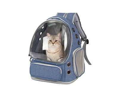 ProMounts Breathable Transparent Pet Carrier Bag for Cats & Small Dogs – Portable Space Capsule with Zipper, Ideal for Travel & Outdoor Adventu