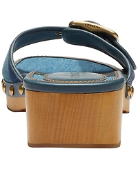 Coach Women's Margot Wooden Patchwork Slip-On Sandals
