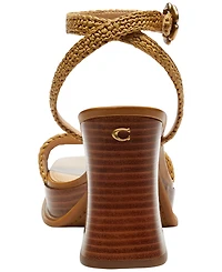 Coach Women's Tea Rose Square Toe Platform Sandals