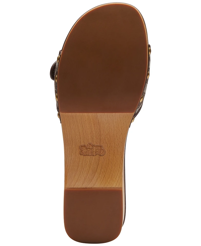 Coach Women's Margot Wooden Slip-On Sandals