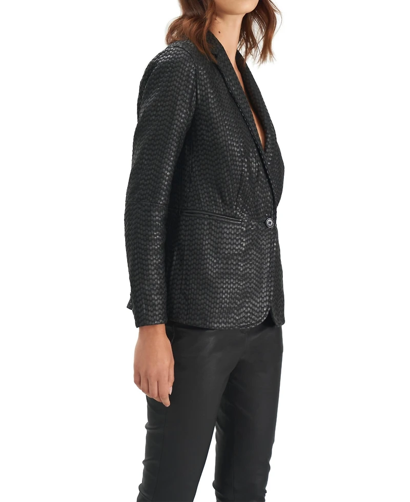 Velez Women's Tatacoa Woven Leather Straight Fit Blazer