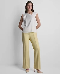 Dkny Women's Satin Asymmetric Neck Sleeveless Top