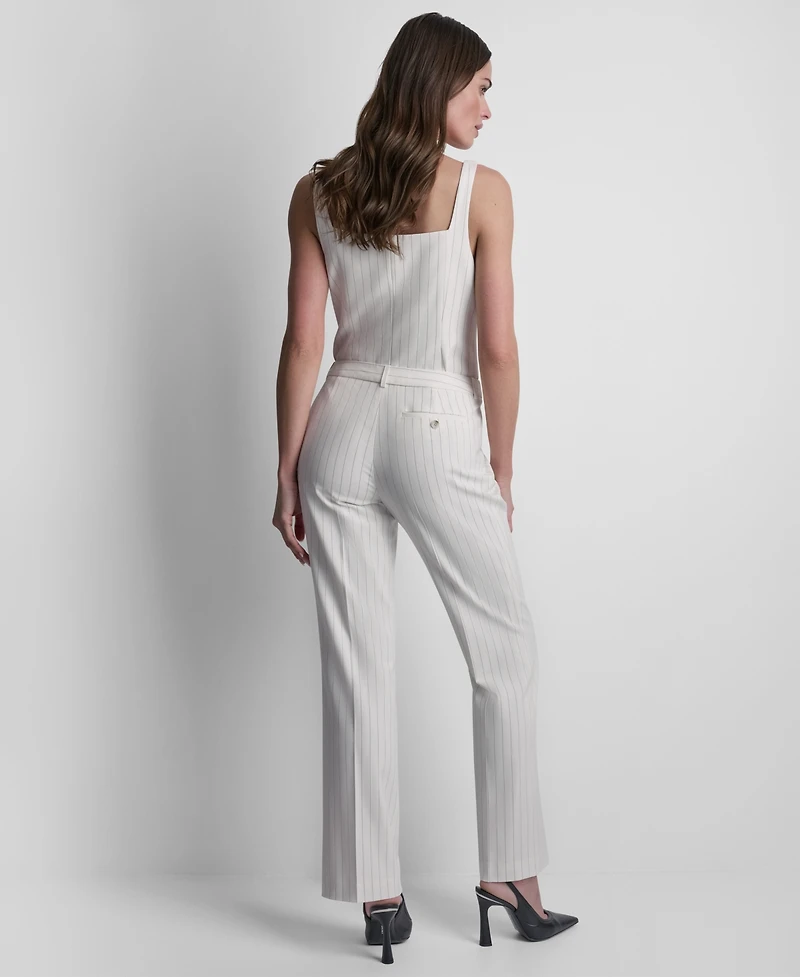 Dkny Women's Pinstripe Flared Fit Pants