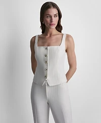 Dkny Women's Sleeveless Pinstripe Button-Front Vest