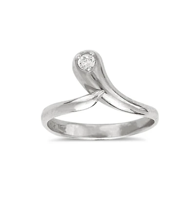 Curata Jewelry Solid 10K Gold Adjustable Cubic Zirconia Snake Toe Ring