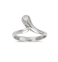 Curata Jewelry Solid 10K Gold Adjustable Cubic Zirconia Snake Toe Ring
