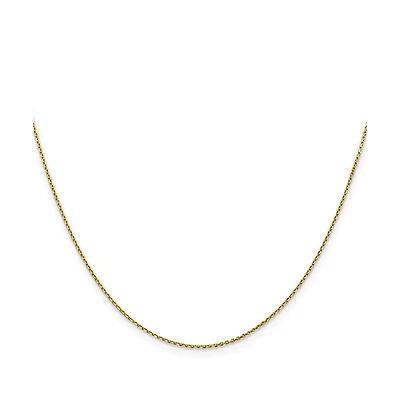 Curata Jewelry Solid 18k Yellow Gold Italian Polished 0.9mm Cable Chain Necklace 16