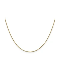 Curata Jewelry Solid 18k Yellow Gold Italian Polished 0.9mm Cable Chain Necklace 16