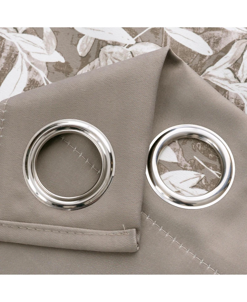 Rt Designers Collection 100% Polyester 190 Gsm Marina Revisible Blackout Grommet Curtain Panel 54" x 95"