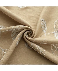 Rt Designers Collection 100% Polyester 140 Gsm Reed Embroidered Grommet Curtain Panel 54" x 90" Taupe