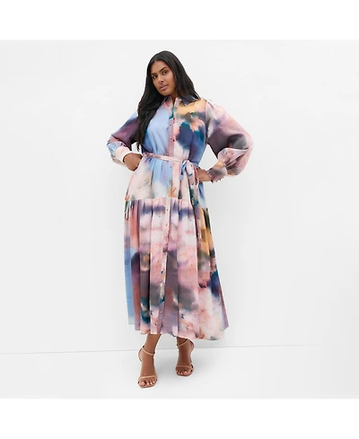 City Chic Women's Haze Bloom Print Maxi Dress