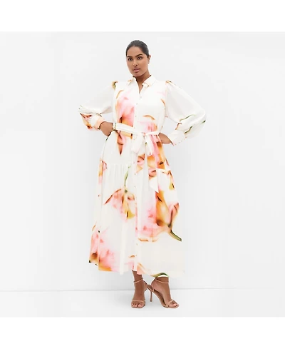 City Chic Women's Haze Bloom Print Maxi Dress