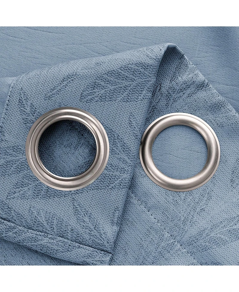 Rt Designers Collection 100% Polyester Reba Luxury Jacquard Blackout Grommet Curtain Panel 54" x 90" Wedgewood