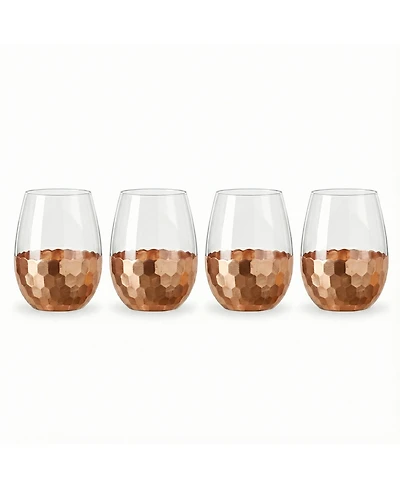 Jay Imports Daphne Copper Stemless Glasses, Set of 4