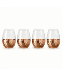Jay Imports Daphne Copper Stemless Glasses, Set of 4