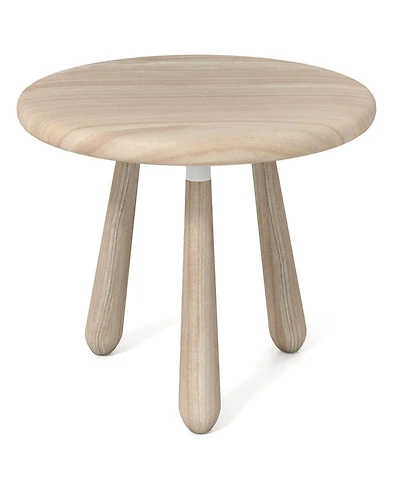 Slickblue Outdoor 18 Inch Mahogany Wood Side Table with Thickened Top