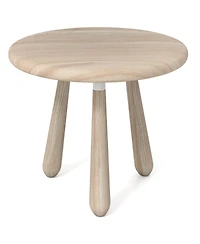 Slickblue Outdoor 18 Inch Mahogany Wood Side Table with Thickened Top