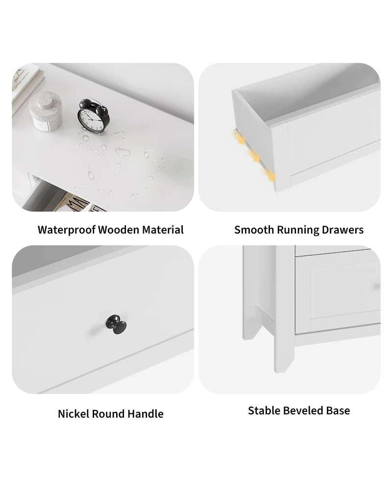 gaomon Modern 6 Drawer Dresser for Bedroom, 54" Wide Wooden Dressers with Large Storage