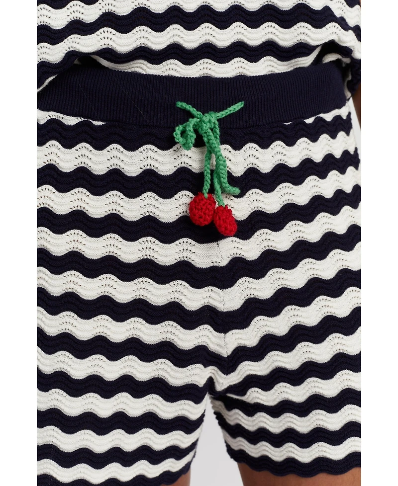 Chinti & Parker Women's Cotton Cherry Crochet Shorts