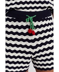 Chinti & Parker Women's Cotton Cherry Crochet Shorts