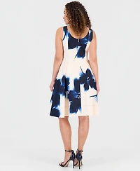 Robbie Bee Petite Printed Scoop-Neck Sleeveless Dress