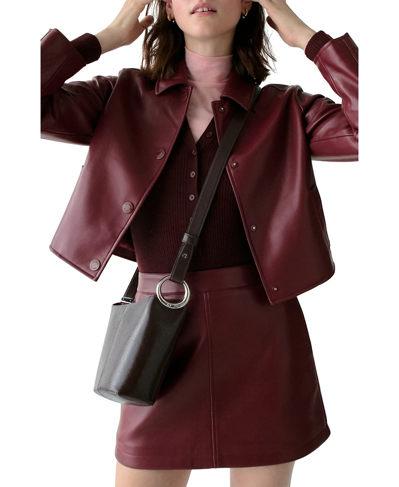 kate spade new york Halo Glazed Leather Mini Bucket Bag