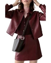 kate spade new york Halo Glazed Leather Mini Bucket Bag