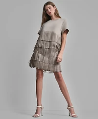 Dkny Women's Studded Fringe Short-Sleeve T-shirt