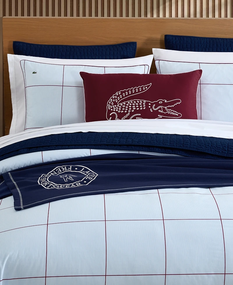 Lacoste Home Tennis Checks Cotton 3-Pc. Comforter Set, Full/Queen