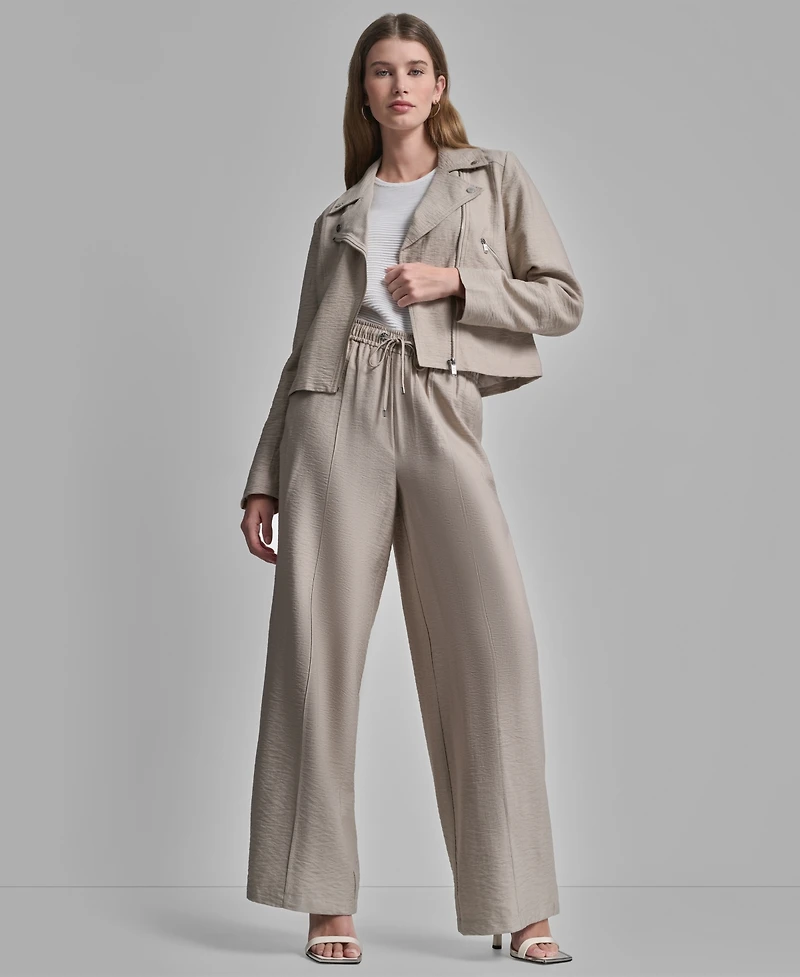 Dkny Women's Zipper Detailed Crinkle Jacket