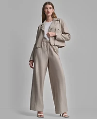 Dkny Women's Zipper Detailed Crinkle Jacket