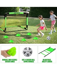 Joyaire Pro-Grade 7x5ft Pop-Up Soccer Goal for Kids – Durable 5-Layer Tear-Resistant Net & 10mm Poles, Portable Set Includes 4 Ball