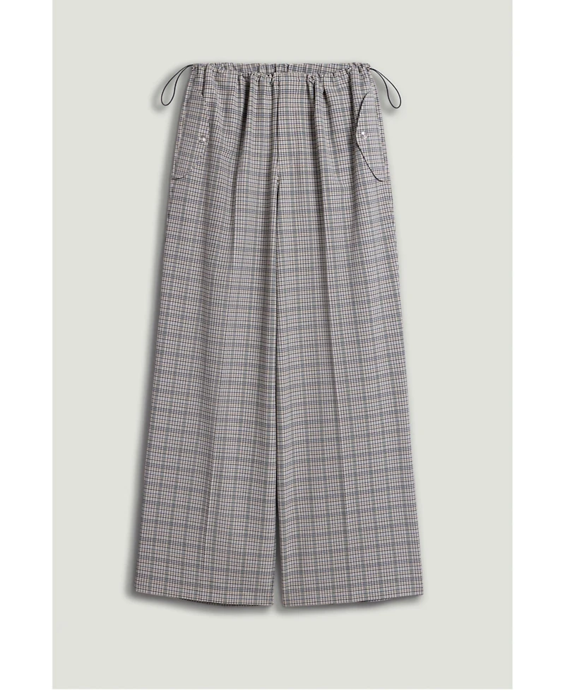 Nocturne Women's Plaid Wide-Leg Drawstring Pants