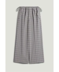 Nocturne Women's Plaid Wide-Leg Drawstring Pants