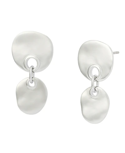 Robert Lee Morris Soho Rhodium Double Disc Drop Earrings
