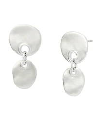 Robert Lee Morris Soho Rhodium Double Disc Drop Earrings